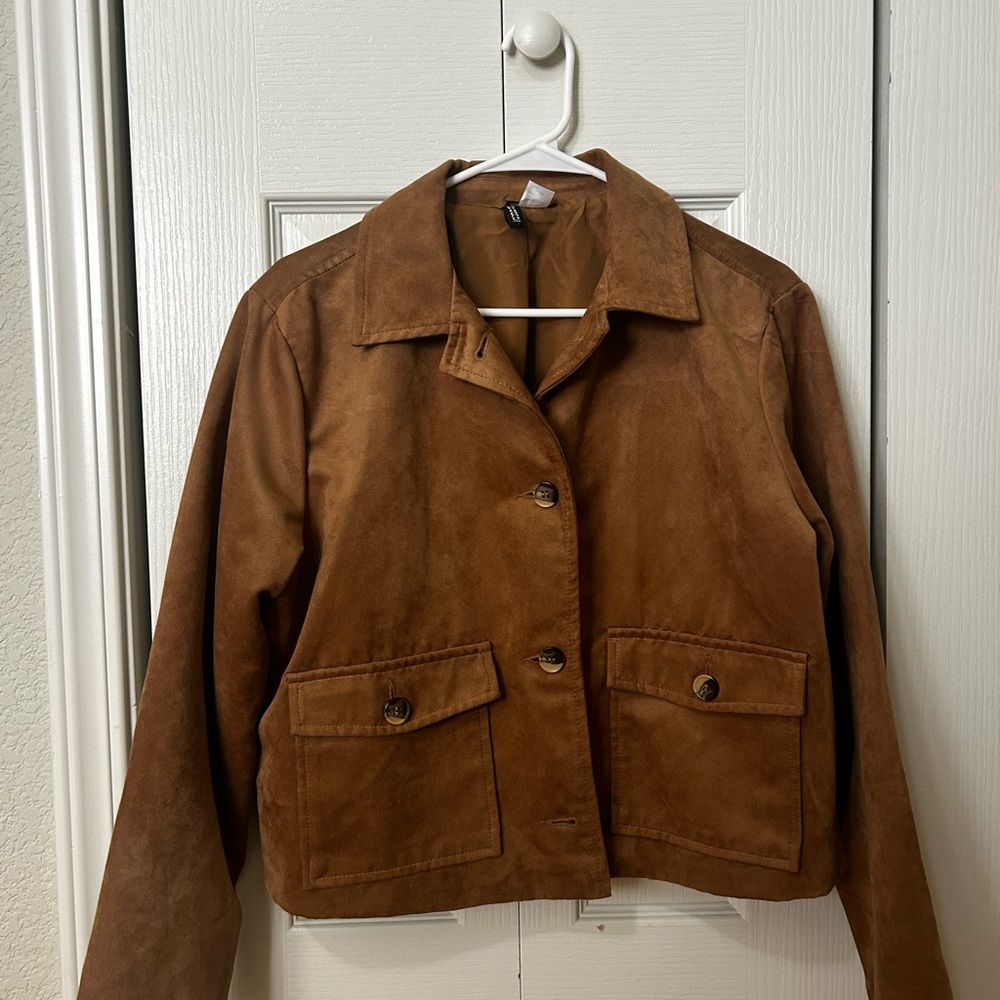 H&M Suede Button Jacket - Brown